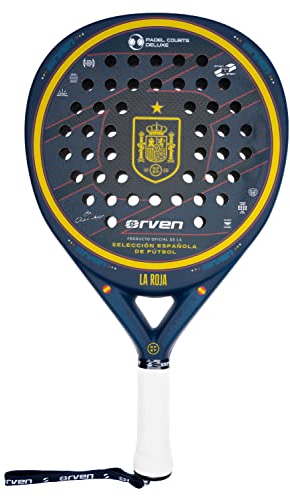 ORVEN - Pala de Pádel Oficial de la Selección Española De Fútbol - 100% Made in Spain - Pala Padel Hombre y Mujer de Potencia con Fibra de Carbono 3K y Goma EVA - 80% Control, 90% Potencia - Diamante