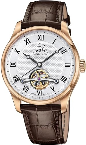 JAGUAR Automatik Herrenuhr Leder Braun - Saphirglas, Wasserdicht 5 ATM - Elegant - J967/2 Automatic Balancier