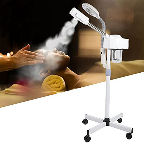 2 in 1 Gesichtsdampfer Spa LED Bedampfer Dampfgerät Sprühgerät mit 5X Lupenleuchte, 750W Facial Steamer Kosmetikstudio Salon Schönheit Beauty Facial Clean Skin Care Tool