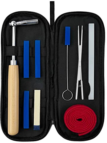 Professionelles Piano Tuning Tuner Kit, Piano Tuner Hammer Mute Tool with Felt Temperament Strip and Rubber Mute Clamp, Piano Tuning Tools with case