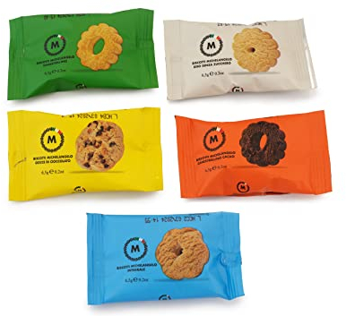 BISCOTTI MICHELANGELO - Biscotti Monoporzione Assortiti in 5 varietà, 150 Pezzi, Imballati in Confezione Sicura e Resistente agli Urti