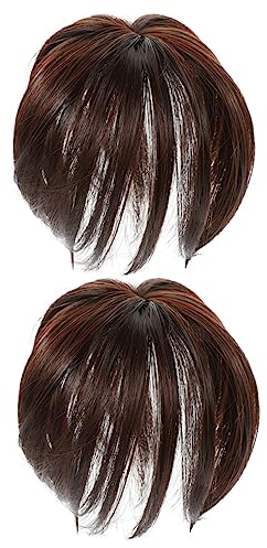 Beatifufu 2 StüCk Damen Haarteil Oberkopf Chemiefaser Clip-in Haar Toppers Nahtlos Weich Atmungsaktiv Zum Abdecken Von Grauem Haar Und DüNnem