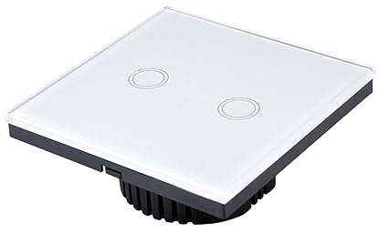 Housoutil Smart Home Lichtschalter Intelligenter 2-wege-lichtschalter Smart-panel-leuchten Intelligenter Wandschalter Lichtschalter Intelligent Drahtlose Lichter W-lan Weiß Taktschalter