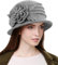 Wantonfy Damen Fischerhüte Wintermütze Warme Baret Hut Französischer Stil Vintage 1920s Vintage Bowler Wolle Winter Hut