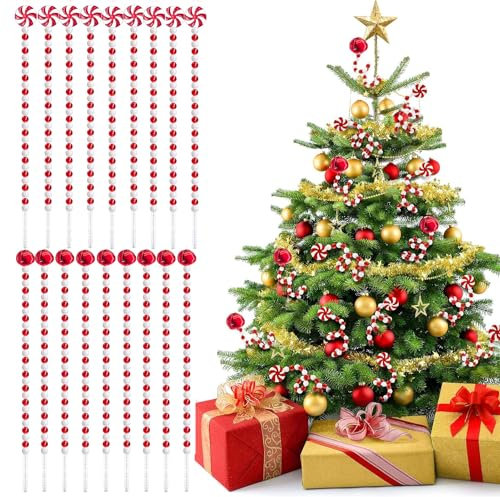 Addobbo per Albero di Natale,Forreen 18PCS Decorazioni Albero di Natale Caramelle Campanelle Fai Da Te Creativo Avvolgimento Ornamento di Natale per Attaccatura in Albero di Natale