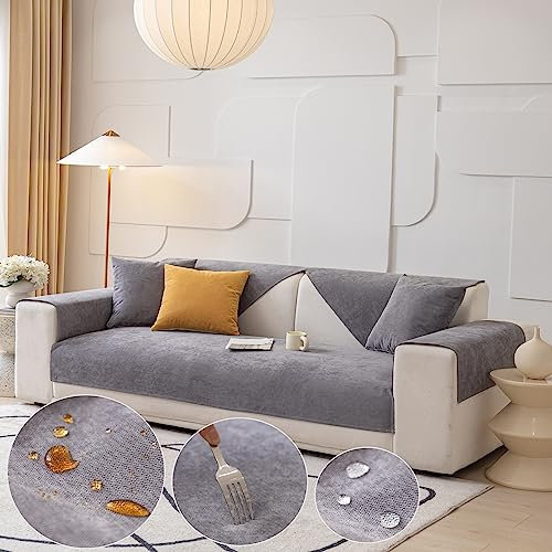 Nitoope Sofabezug Wasserdicht Sofabezüge, Sofa Überzug l Form ecksofa Sofabezug 2/3/4 Sitzer, Rutschfester Sofaschoner, Sofa/Couch Überwurfdecke Sofaschutz Katze/Hunde