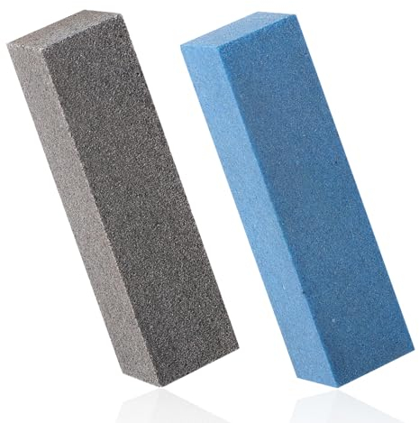 2 Stück Gummi Schleifsteine, Snowboard Skistein Kantenschleif Gummiblockstein Ski Tuning Steine zum Entfernen von Graten (Graue Körnung 60, Blaue Körnung 240)