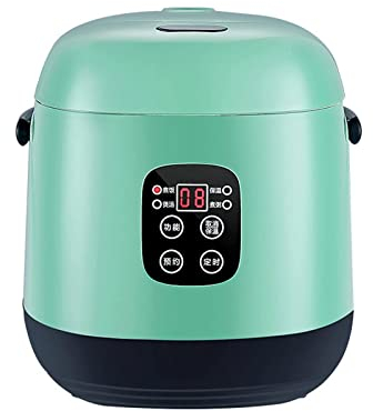 Rice Cooker,1.2 Litre Small Rice Cooker for 1-2 Person, Slow Cooker And Food Steamer, One-Touch Operation, Delay Timer, Warm Function, Non-Stick Coating, 200W,Green