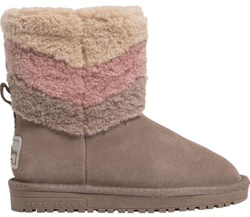 Pepe Jeans Stivaletti in Pelle con Pelliccia Marrone Diss