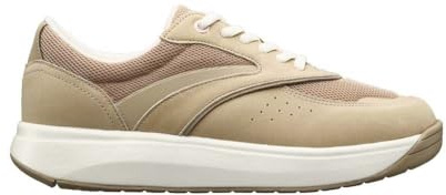 JOYA Sydney II Beige, Sneaker für Damen aus Nubukleder und Mesh mit reflektierenden Details, beige, 37 2/3