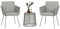Outsunny Gartenmöbel-Set, 3-teilig, Kolonialstil, 2 Sessel mit Kissen, grau + Couchtisch, Kunstharz, kabelgebunden, Epoxidstahl, Grau