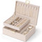 Vlando Boîte à bijoux pour femme et fille - 2 niveaux - En cuir synthétique - Organiseur de bijoux pour femme - Boîte à bijoux - Rangement de montres - Pour bagues, boucles d'oreilles, colliers - Rose
