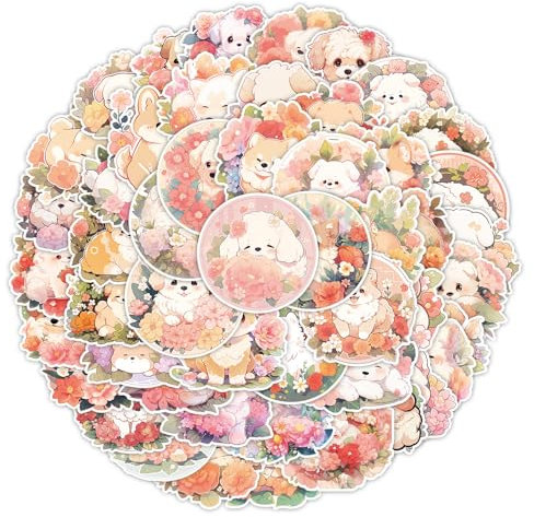 Various Lovely Dog Stickers for Boys Girls Kids Teens,Cartoon Vinyl Waterproof Stickers for Phone Laptop Flasks Water Bottle Luggage Scrapbook Cup Car Notebook, Cute Decals Pack[Lovely Dog - 50Pcs]