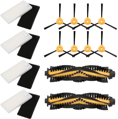 MIRTUX Kit de Recambios para Conga Excellence 990 - Incluye Rodillos Principales, Cepillos Laterales, Filtros - Recambios para Conga de Calidad - Accesorios para Conga - Repuestos para Conga