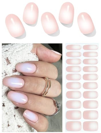Wahrshei Nagelfolien | 20 Rosa Halo UV Gel Nagelfolie | Nagelfolie Selbstklebend | Gel Nail Stickers, Gellack Wraps für Nagel