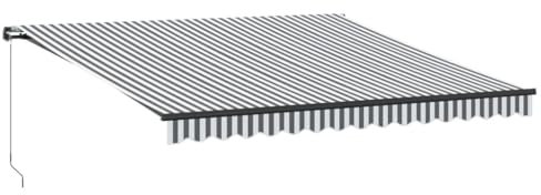 vidaXL Markise Manuell mit LEDs Anthrazit & Weiß 400x300 cm, Markisen, Markise ausfahrbar, Manuelle Markise, Markise einziehbar, Markise manuell