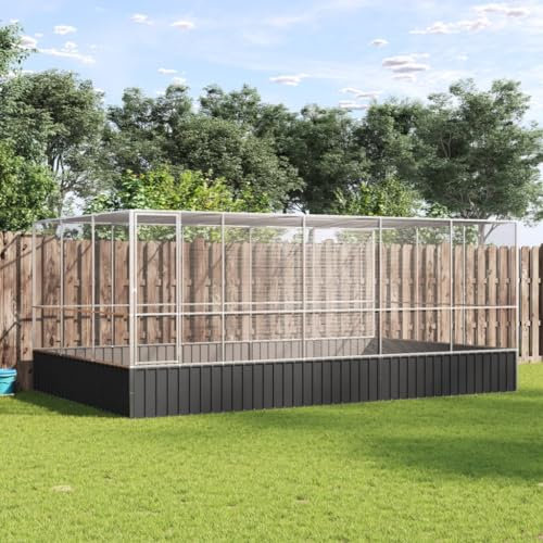 Willood Voliere,Vogelkäfig,Vogelhaus,Verzinkter mit Erweiterung Silbern 518x307x212 cm Stahl,Metallrahmen, Mesh-Design, Haustierstall für draußen