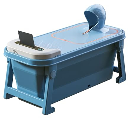 Zusammenklappbare elektrische Badewanne mit Heizung, tragbare Badewanne für Erwachsene mit Dampfhaube und isolierter Deckelabdeckung, zusammenklappbare Babybadewanne, Massage, zusammenklappbares Spa