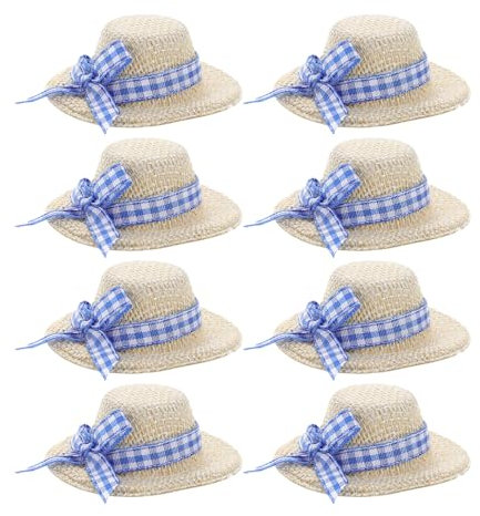 JOINPAYA 8 Stück Mini-Strohhüte Puppenstrohhut: Zum Basteln Sombrero Winzige Strohhüte Puppenhaus-Strohhüte Für Heimwerker Haarschmuck Puppenhaus-Dekoration