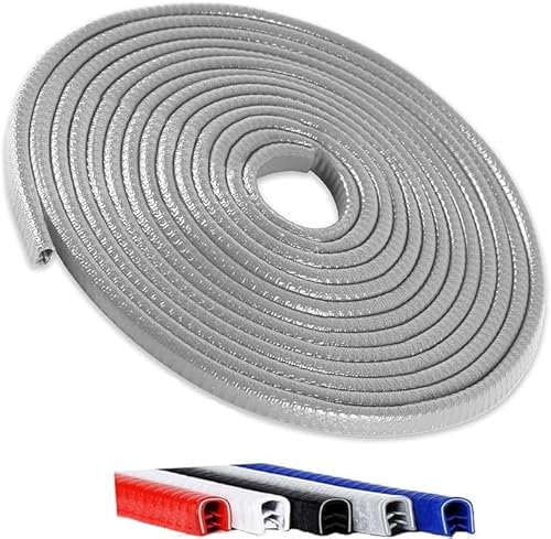 comfleep Protezioni per Portiera per Auto, Protezione per porta Edge Ttrim con Bordo in Gomma a Forma di U Senza Adesivo per La Maggior Parte delle Auto(Grigio, 14.8FT)
