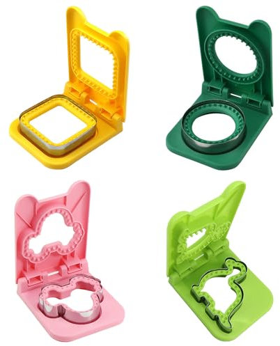 Laroal Ensemble de 4 moules à Sandwich Ronds et carrés, emporte-pièces à Motifs de Dinosaures et de Minnie, idéal pour Les toasts, Les sandwichs et Les tartes