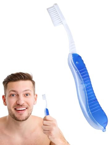 Klappbare Zahnbürste für Reisen, faltbare Zahnbürste, manuelles Zähneputzen, Reisezahnbürste, integrierte Deckelzahnbürste für Kurztrips, Camping, Krankenhausaufenthalte, Geschäftsreisen