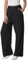 HMIYA Weite Hosen Damen-Lässig Locker Stoffhose Leichte Palazzo Hose Hohe Taille Dünne Herbst Hosen mit Tasche,Schwarze,L/30L