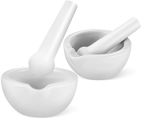 2 Juegos juego de tazones para moler mortero de pimienta de porcelana recipiente para moler alimentos bol cocinas spice grinder herramienta de molienda tazón de molienda manual PRETYZOOM