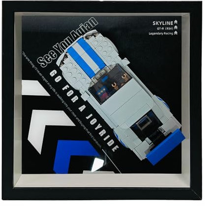 Cadre d'affichage pour Lego Speed Champions Nissan Skyline GT-R (R34) 2 Fast 2 Furious, Panneau de Mur d'affichage pour Lego 76917, Taille : 20x20cm(Panneau de Mur d'affichage Uniquement)