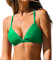 CUPSHE Parte superior de bikini para mujer, cuello en V, triángulo, espalda cruzada, tirantes delgados, Verde lima, XL