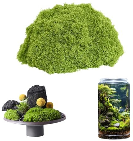 23GUANYI 150g Kunstmoos zum Dekorieren, Künstliches Moos Deko, Moos zum Basteln für Gartenkunst Wanddekoration Floristen Hochzeitsdekoration Wand Krippe Aquarium Krippe Modellbau (Hellgrün)