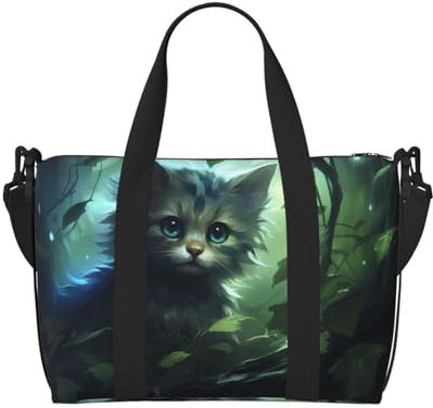 Phayah Cat In The Vine Umhängetasche, Reisetasche, Übernachtungstasche, Handgepäckgröße, ideal für Schule oder Übernachtung