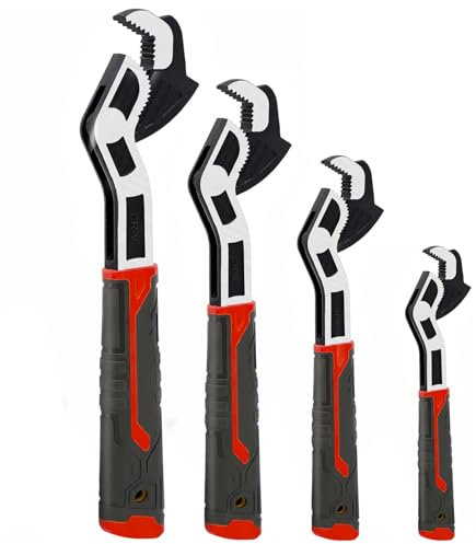 Multi Function Adjustable Spanner, Flexible Universal Self Adjusting Wrench Durable Chrome-Vanadium Steel, for Mechanical Maintenance DIY Home Improvement Auto Repair, 4pcs - 6 8 10 12 Inch