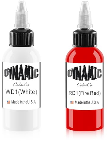 DLDN01 2 botellas de tinta de tatuaje – tatuaje corporal permanente, tinta blanca brillante con elegancia rojo (30 ml)