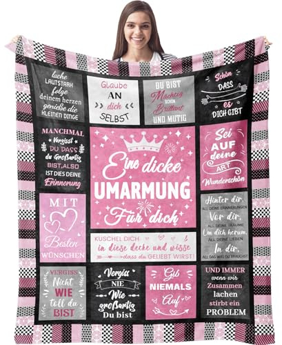 Aellowet Beste Freundin Geschenke, Umarmung Decke Geschenk Freundin, Geschenke für Beste Freundin Frauen Schwester Frau Kollegin Mutter zum Weihnachten Geburtstag, Geburtstagsgeschenk für Freundin