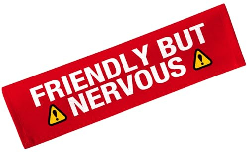 Advivio Friendly But Nervous Funny Not Friendly Dog Leash Sleeve, Do Not Pet Leash Wrap Nervous Dog Patch Tag, for Pet Birthday Gift