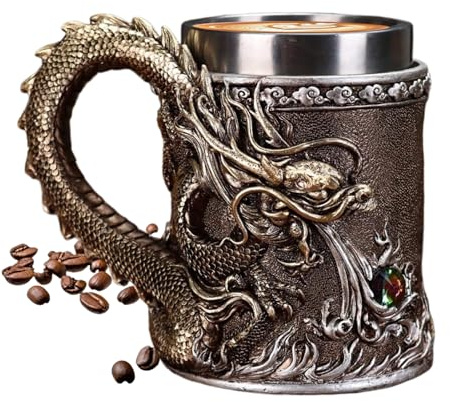 Générique Tasse À Café Dragon,Vaisselle À Boire Chinoise Rétro Embossée | Nouveauté Mug À Café Dragon Tasses À Boire - Pour Boissons Chaudes Et Froides Thé Lait Jus Hommes Femmes Maison Bureau École