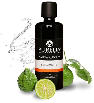PURELIA Saunaaufguss Konzentrat Bergamotte 100 ml natürlicher Sauna-aufguss - reine ätherische Öle