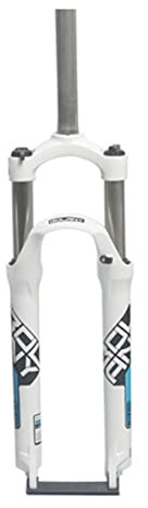 WIQUYBML Bike Suspension Front Fork 26 27.5 29 Inch Mountain Aluminum Alloy Mechanical Disc Brakes 2640g(White Blue,29)