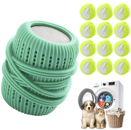 Acchiappa Peli per Lavatrice, 13 Pezzi Cattura Peli Lavatrice Cane, Gatto, Palline Lavatrice Cattura Peli, Raccogli Peli-Lavatrices Riutilizzabile, Raccogli Peli Lavatrice Raccogliere