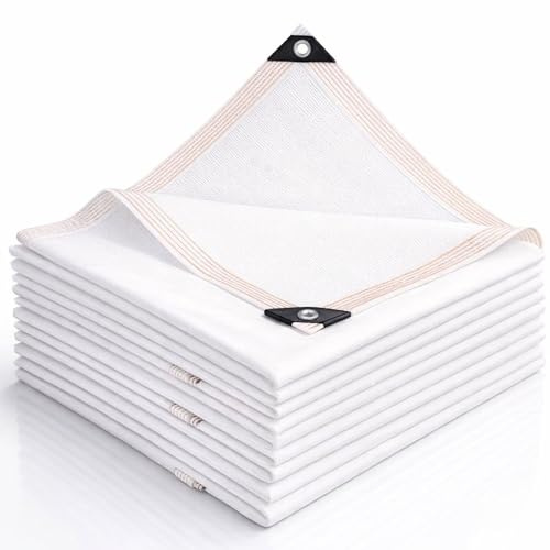 Voile d'ombrage 70% Toile d'ombrage pour Pergola Terrasse de Jardin, Filet Protection Solaire Respirant Blanc avec Oeillets pour Cour Balcon Espace Extérieur(1.5x22m)