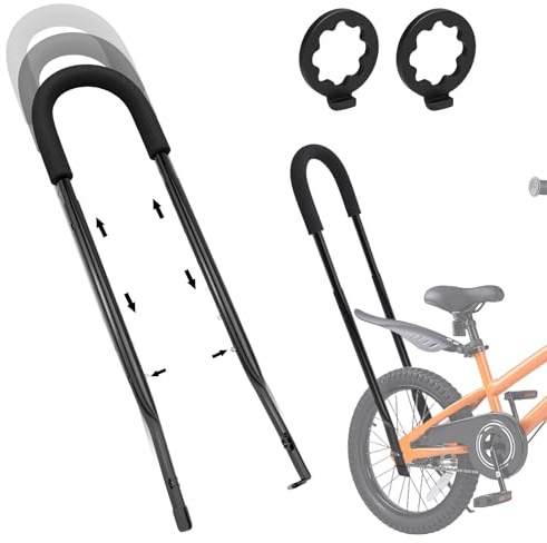 CHRI Fahrradstange für Kinderfahrrad Lernhilfe Stange Fahrrad Universelle Schubstange Länge Verstellbar 21-29zoll, für Fahrräder und Laufräder, Komfortabler Griff, ohne Sich bücken zu Müssen