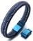 HALUKAKAH Plus ● Jazz ● Men's Genuine Leather Bracelet Titanium Magnetic Clasp Size Adjustable 8-8.5(20.5-21.5cm) with Free Giftbox(Blue)