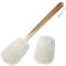 FAAY 17 Inch Natural Exfoliating Loofah Back Scrubber On a Stick with Luffa Sponge Pads Refills – Long Handle Loofa Body Bath & Shower Brush for Men & Women
