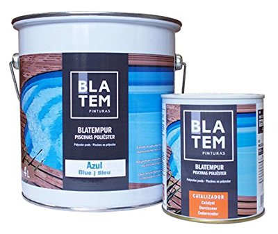 Blatem Pintura de Esmalte para piscina carcasa poliéster azul 4LT