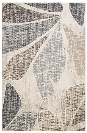 Esprit Home, In & Outdoor Kurzflor Teppich - Läufer für Terrasse, Balkon, Küche, Wohnzimmer, Leaf (160 x 225 cm, beige grau Taupe)