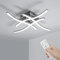 Dorlink LED Ceiling Lights, Modern Dimmable Light with Remote Control, Elegant Curved Design Chandelier 4 Built-in Boards, 28W 2350LM Silver Chrome Lighting for Living Room, Bedroom