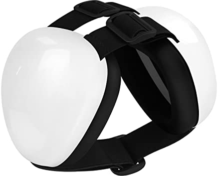 derYEP DHP04 Cache-Oreilles pour Chien pour Protection auditive 29 DB NRR (Moyen, Blanc)
