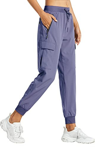 Libin Damen Cargohose Jogginghose Leichter Trekkinghose Wanderhose Schnelltrocken Wasserdicht Outdoorhose Sportlich Freizeit Reise, Reiher, XS
