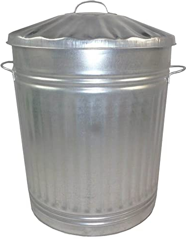 90 Litre STRONG Extra Large Metal Dustbin For Kitchen House Garden Storage Unit Bin (Galvanised) With Lid